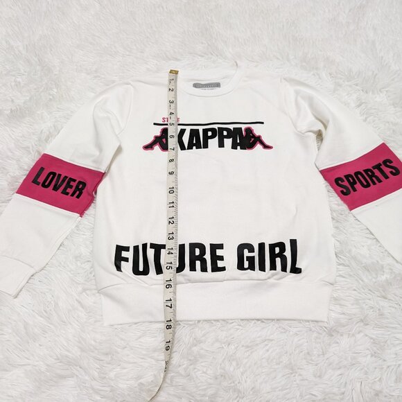 Kappa Girls Crew Neck White Pullover Loopknit Long Sleeve Sweatshirt NWOT - Picture 9 of 11
